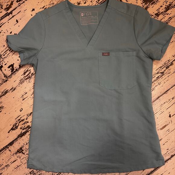 FIGS Catarina One Pocket Scrub Top in Seaglass Size XS Medical Hospital 3017 - Picture 6 of 8